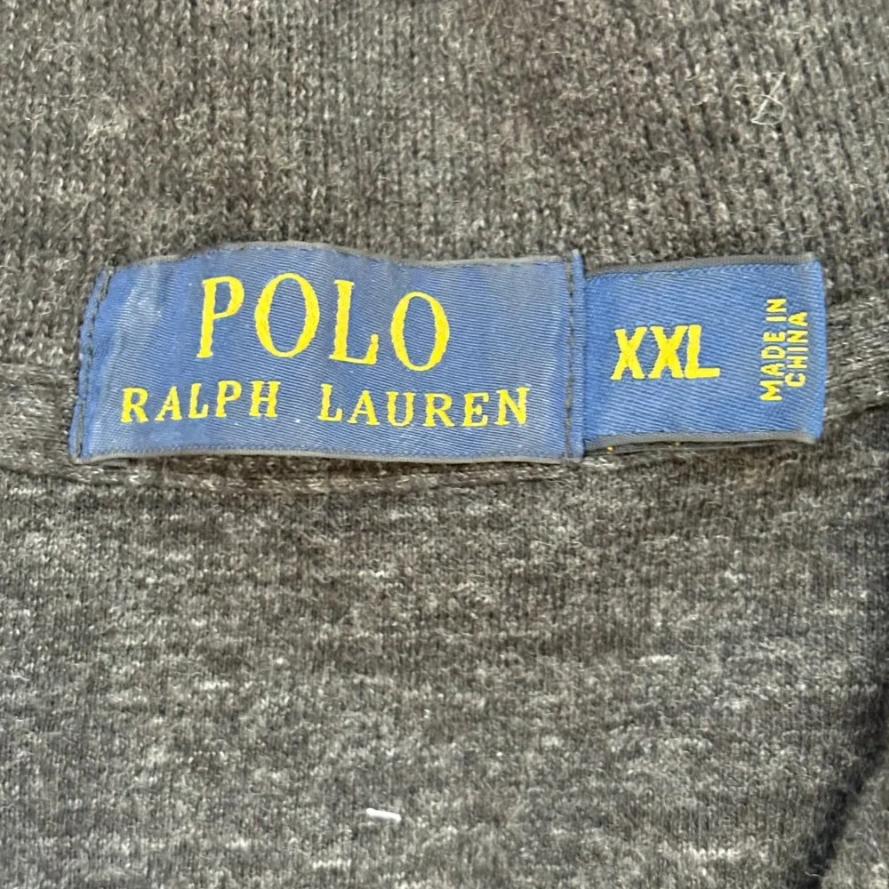 Polo Ralph Lauren Quarter Zip Sweater Mens XXL Grey Cotton‎ Pink Pony Pullover
